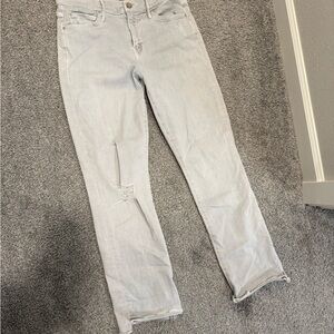 MOTHER Women's Light Gray Straight Leg Jeans
